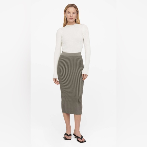 Anine Bing Julian skirt, green khaki and olive, size XS - Picture 6 of 8